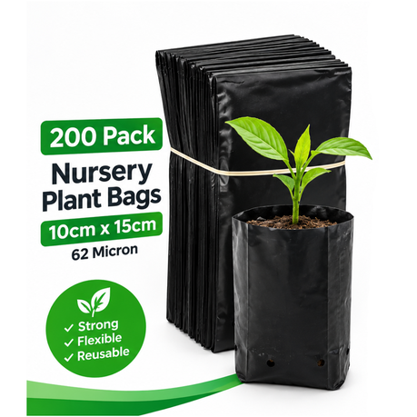 200 Pack Nursery Plant Bags 10cm x 15cm