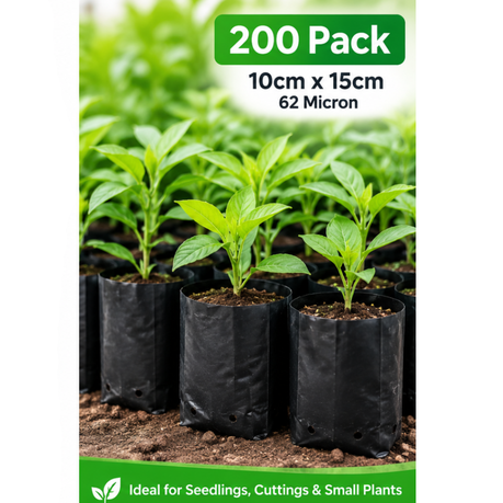 200 Pack Nursery Plant Bags 10cm x 15cm