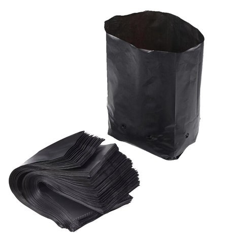 50 Pack Nursery Plant Bags 10cm x 15cm 62 Micron Black